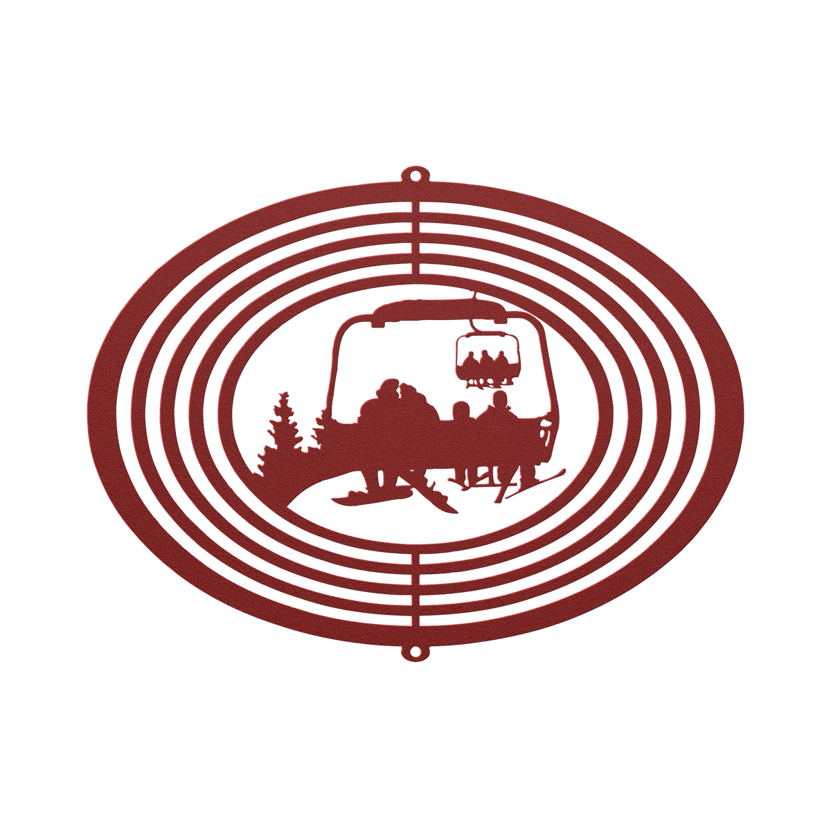 Personalized Wind Spinner -Snowboarding Parents And 2 Skiing Children- MADE IN THE USA 🇺🇸