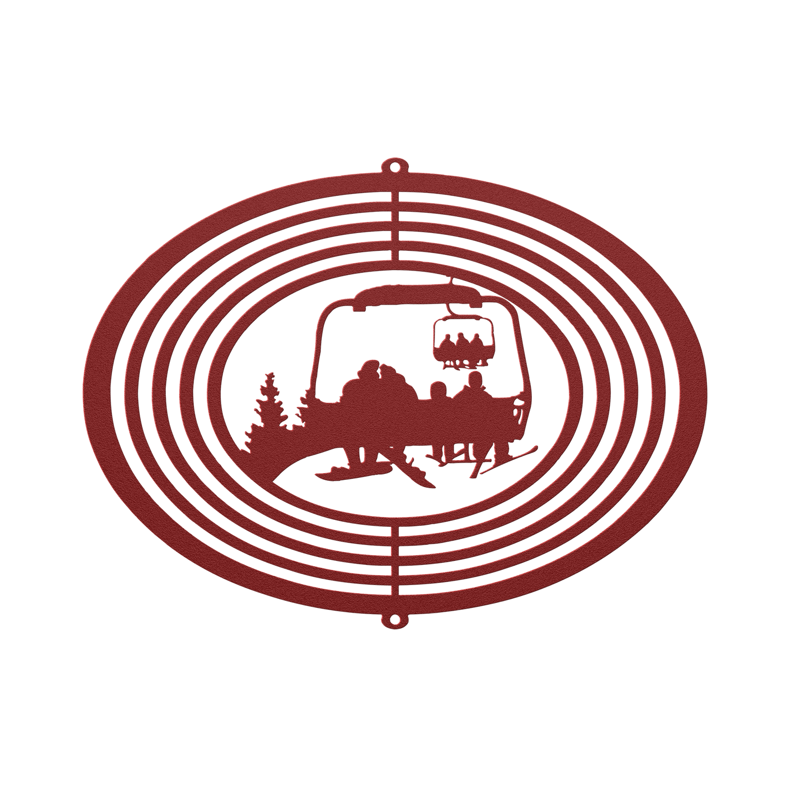 Personalized Wind Spinner -Snowboarding Parents And 2 Skiing Children- MADE IN THE USA 🇺🇸