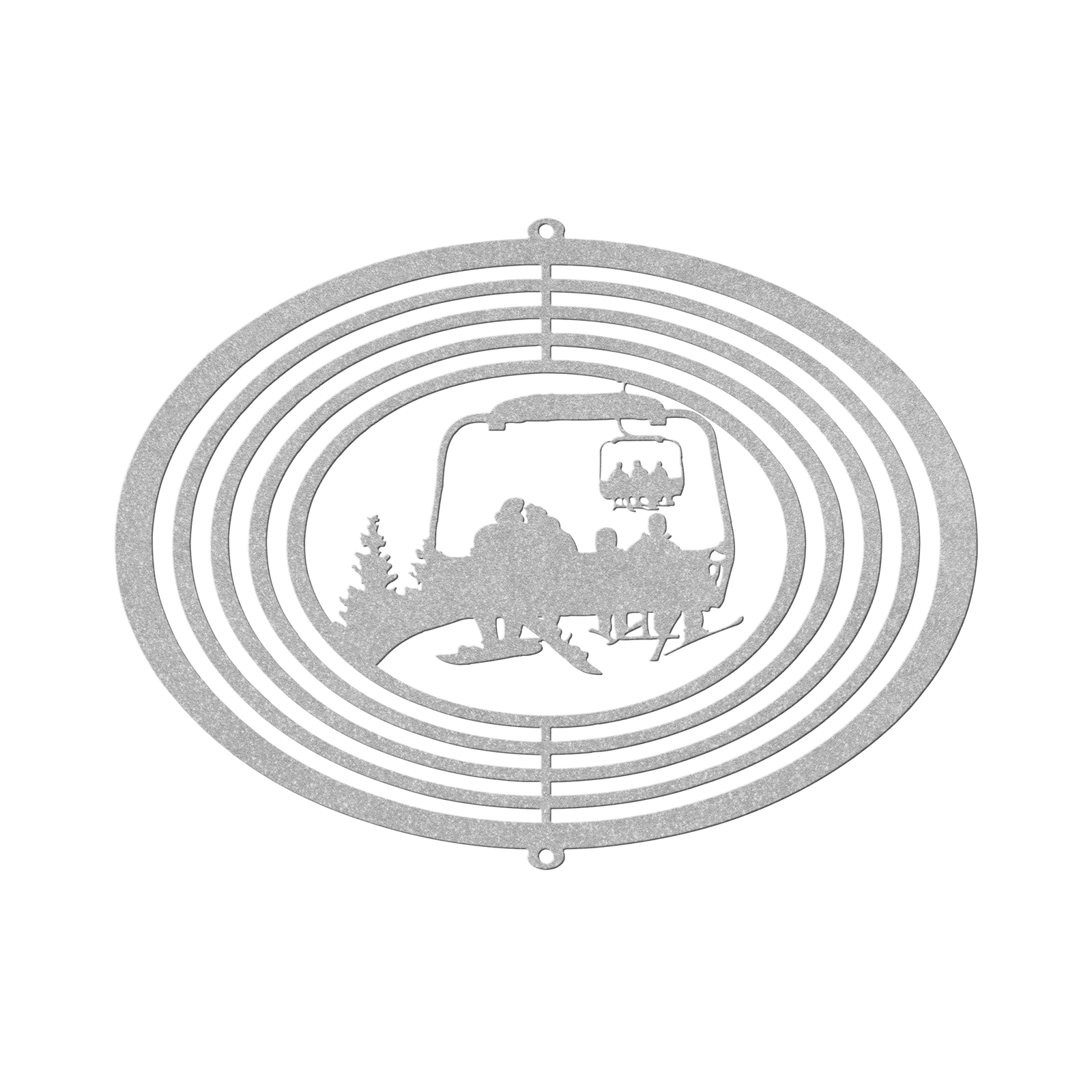 Personalized Wind Spinner -Snowboarding Parents And 2 Skiing Children- MADE IN THE USA 🇺🇸