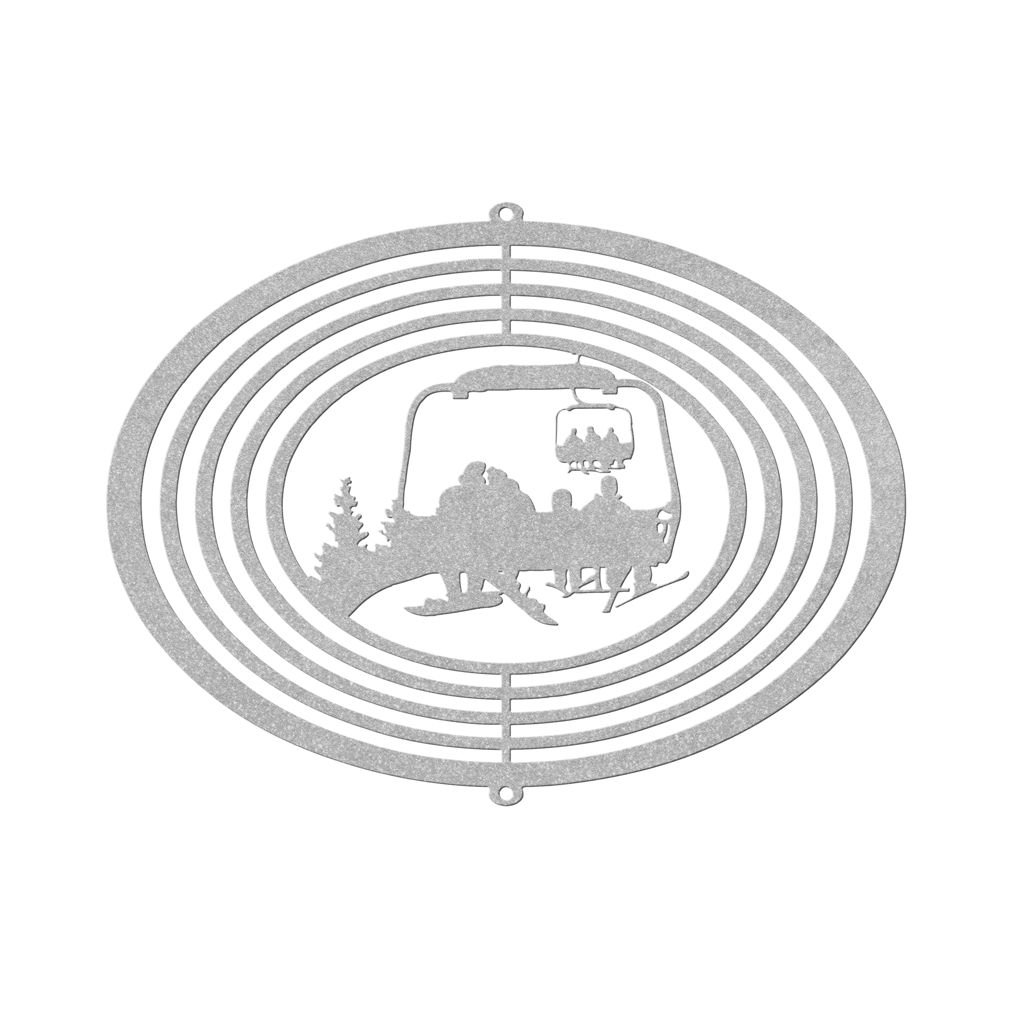 Personalized Wind Spinner -Snowboarding Parents And 2 Skiing Children- MADE IN THE USA 🇺🇸