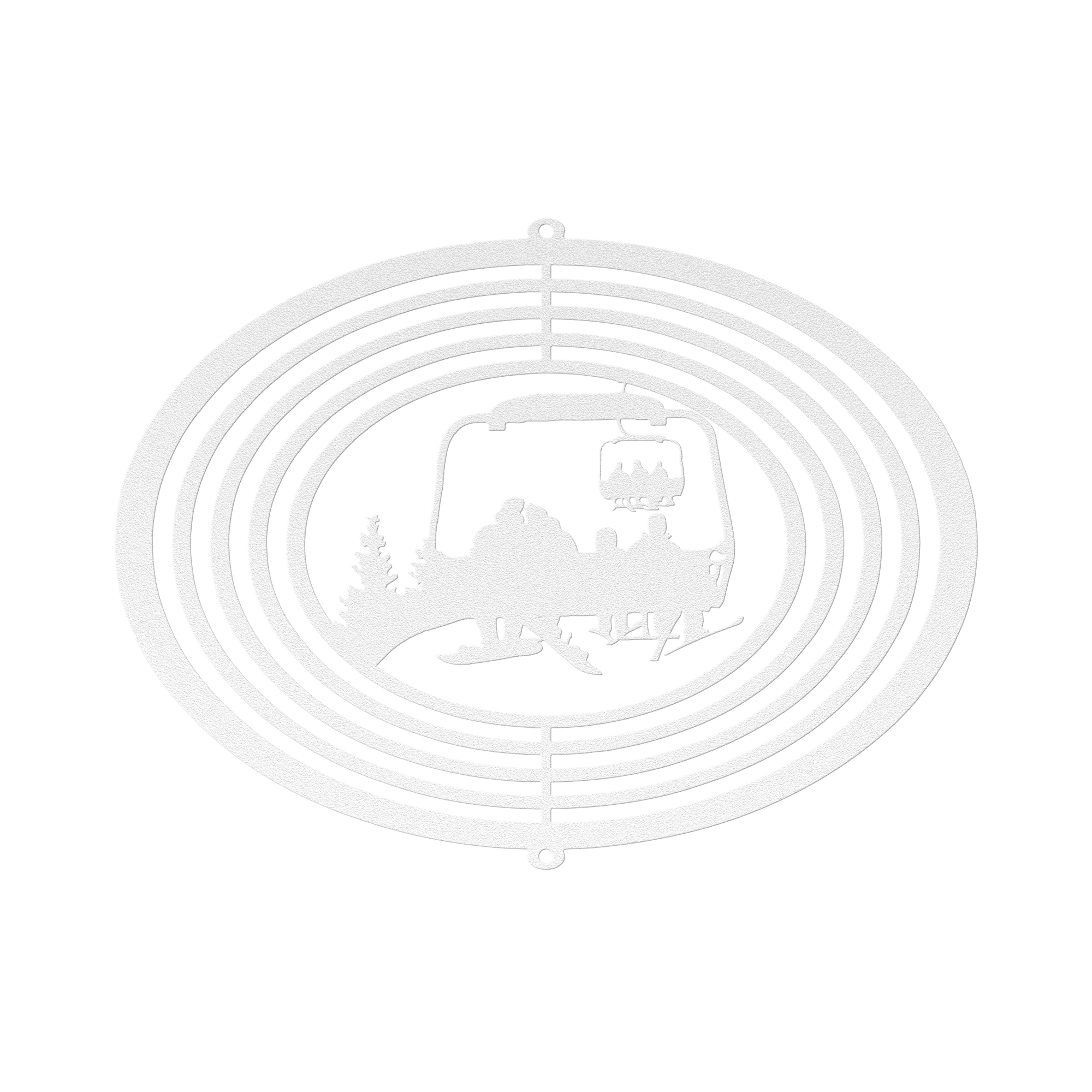 Personalized Wind Spinner -Snowboarding Parents And 2 Skiing Children- MADE IN THE USA 🇺🇸