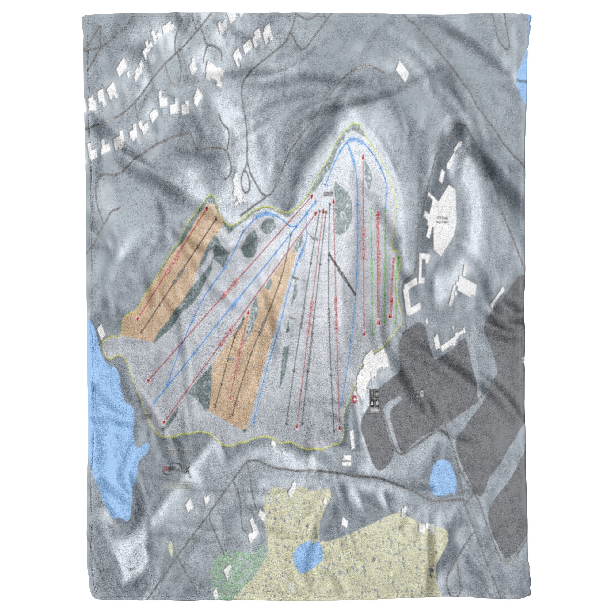 Pine Knob, Michigan Ski Trail Map Blanket Powderaddicts