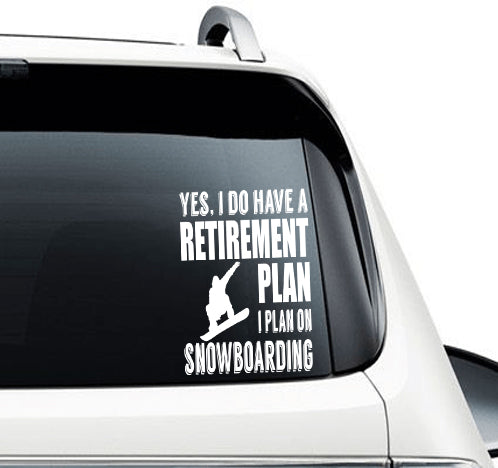 Retirement - Snowboarding - Car Decal - Powderaddicts