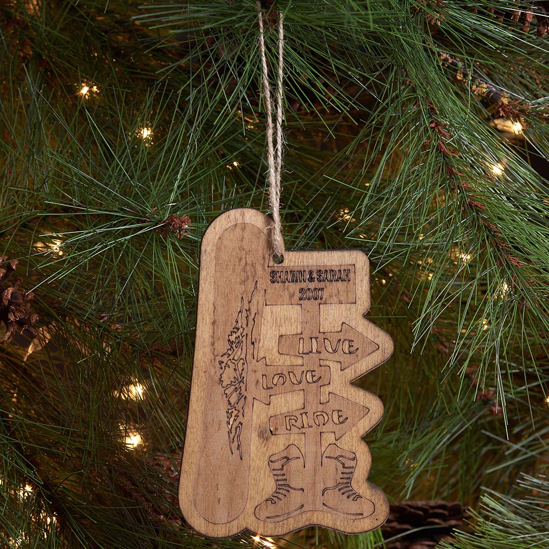 PERSONALIZED Live Love Ski &amp; Ride Christmas Ornament (🇺🇸  Made In The USA) - Powderaddicts