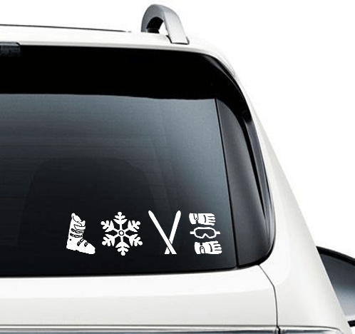 Ski Love - Car Decal - Powderaddicts