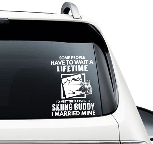 Ski Buddy Spouse - Car Decal - Powderaddicts