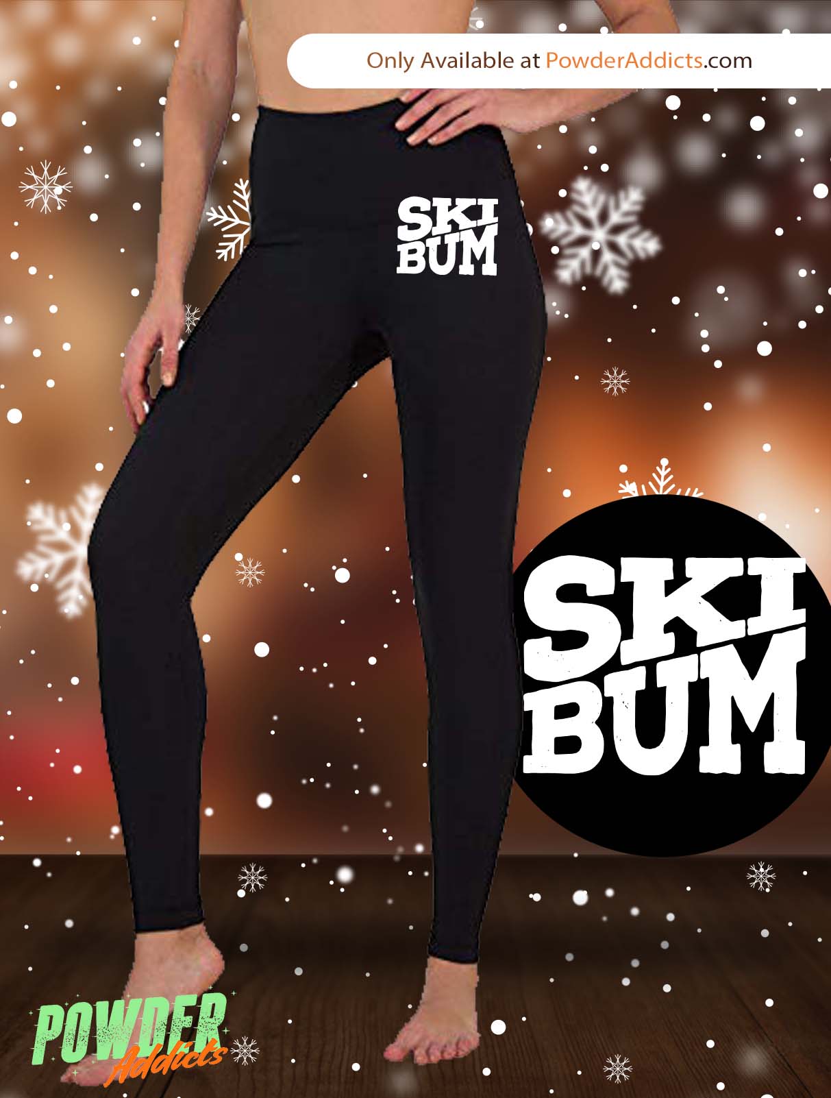 Ski Bum Women's Embroidered Leggings - Powderaddicts