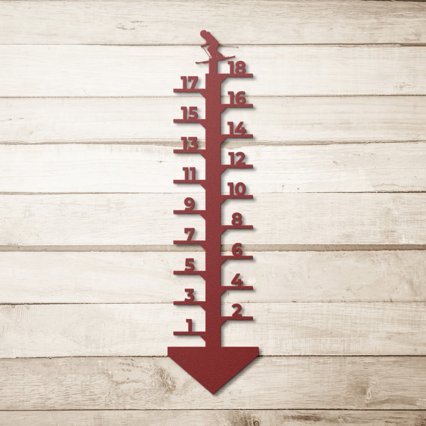Ski Metal Art Snow Gauge