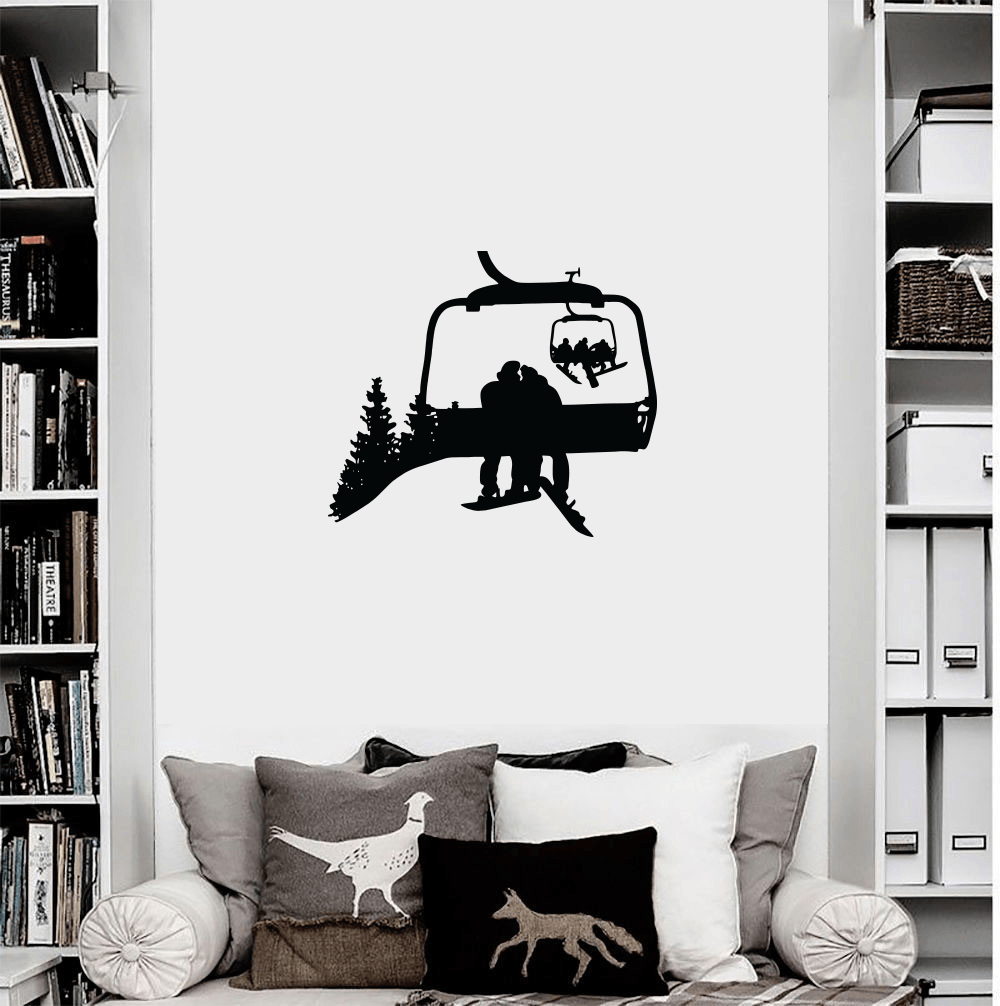 Snowboard Chairlift Decal - Powderaddicts