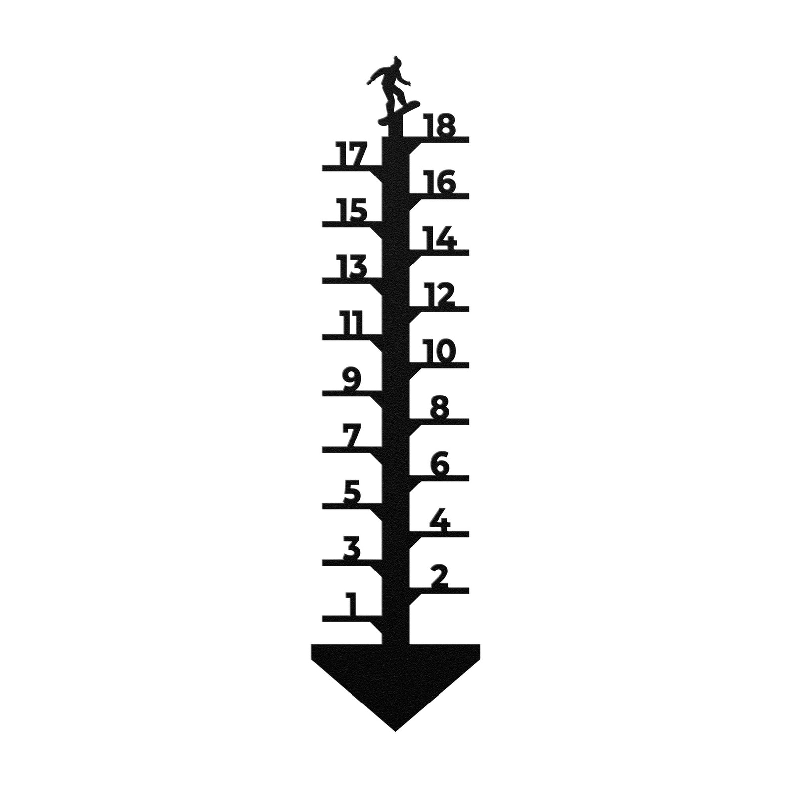 Snowboard Metal Art Snow Gauge