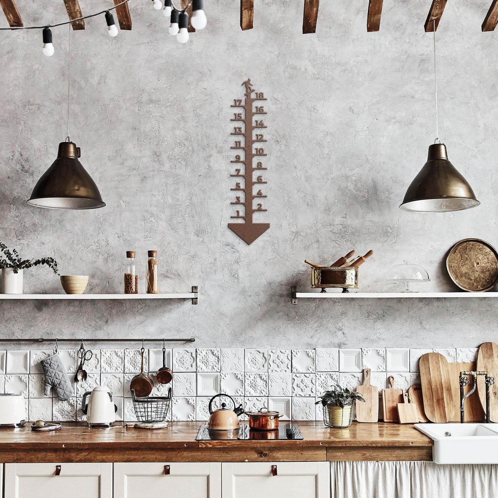 Snowboard Metal Art Snow Gauge