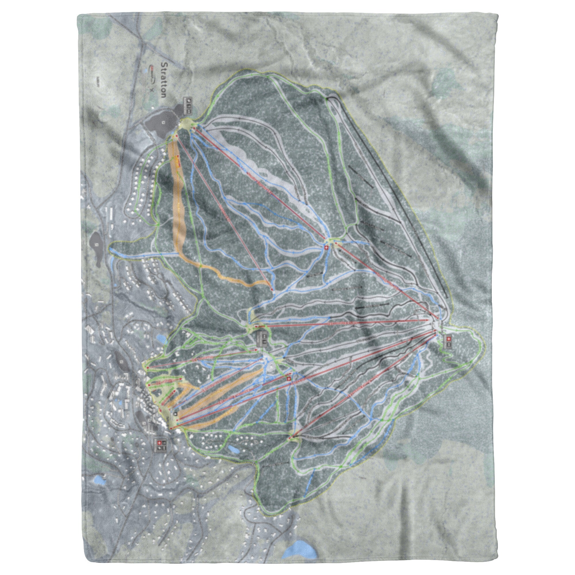 Stratton, Vermont Ski Trail Map Blanket
