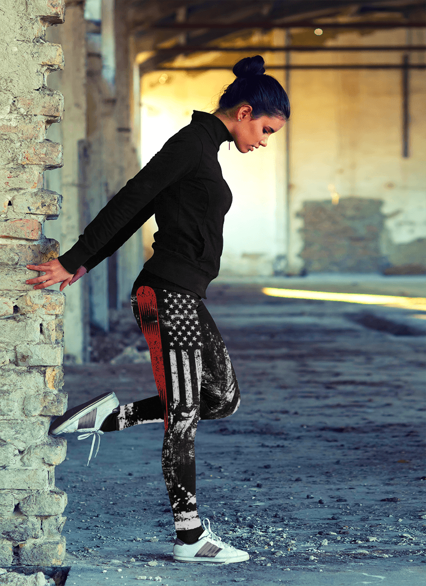 USA Snowboard Flag Leggings - Powderaddicts