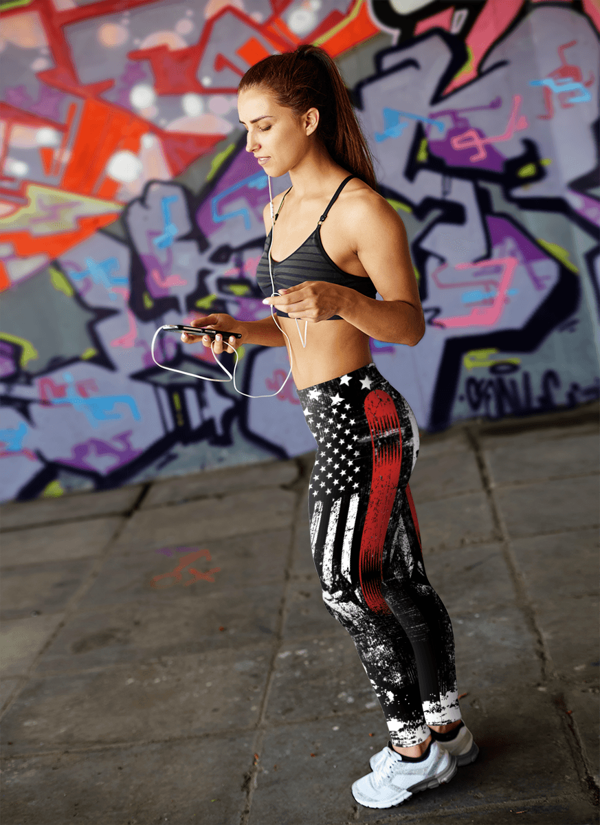 USA Snowboard Flag Leggings - Powderaddicts