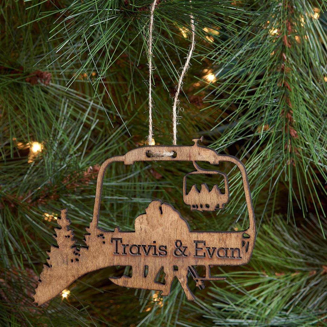 PERSONALIZED Chairlift Ski &amp; Snowboard Couple Christmas Ornament (🇺🇸  Made In The USA) - Powderaddicts
