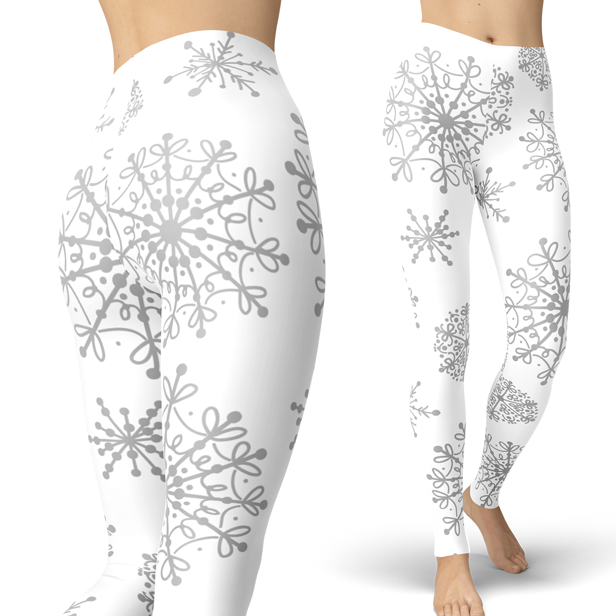 White and Gray Snow Leggings - Powderaddicts