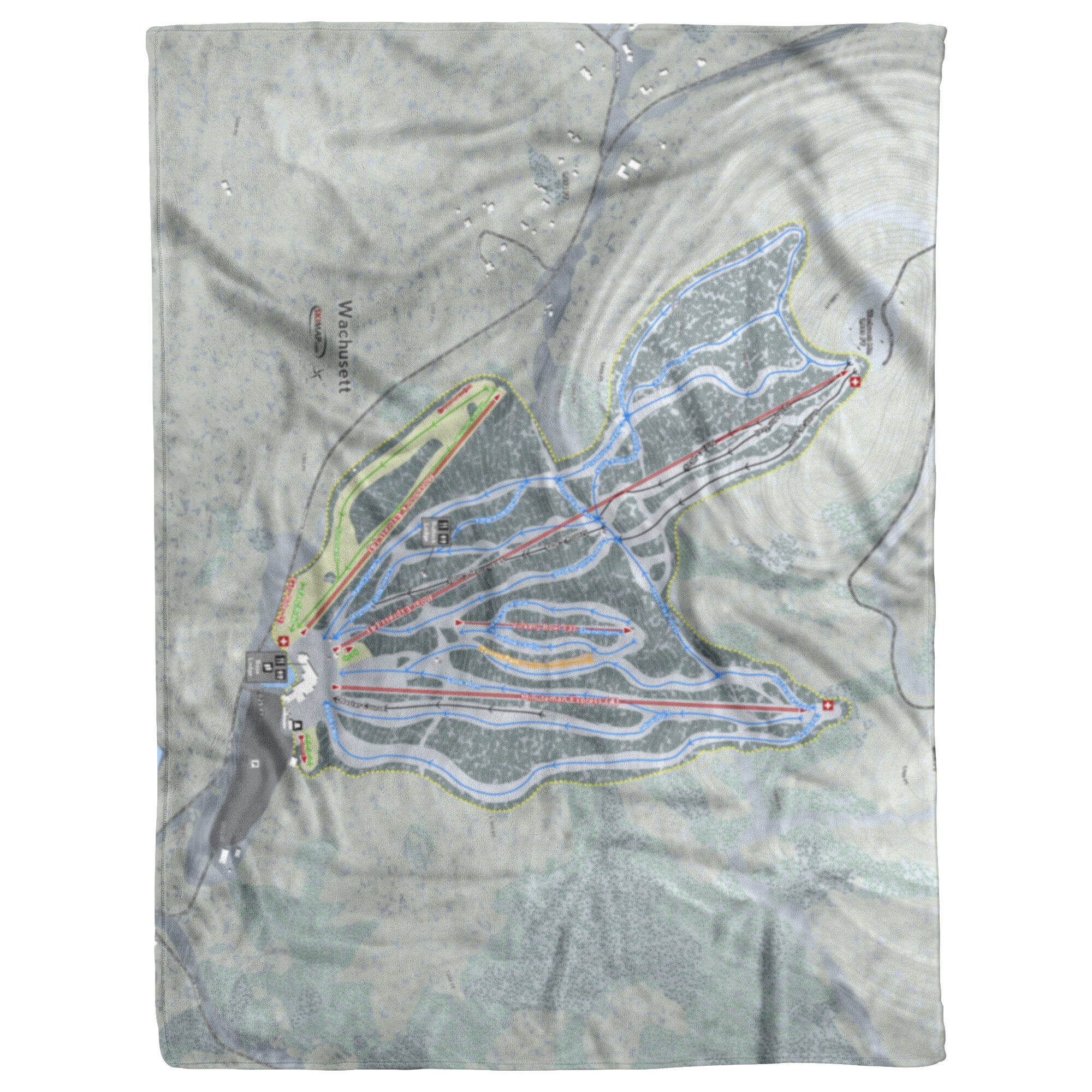 Wachusett, Massachusetts Ski Trail Map Blanket