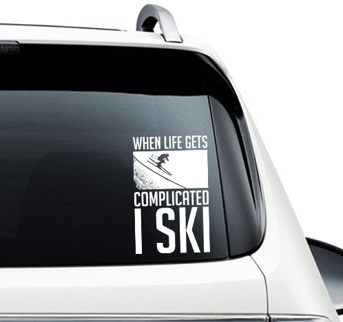 When Life Gets Complicated I Ski - Car Decal - Powderaddicts