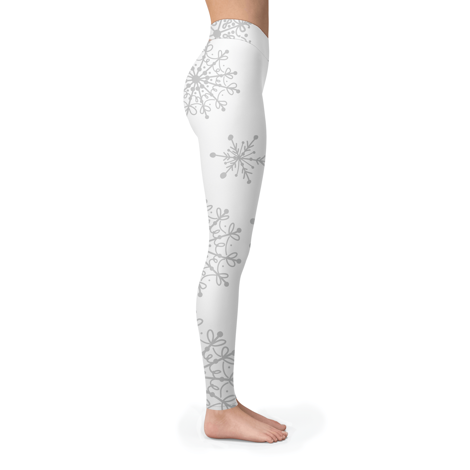 White and Gray Snow Leggings - Powderaddicts
