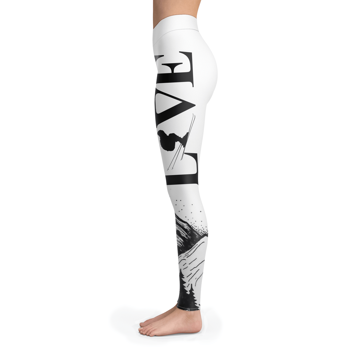 Love Ski All White Leggings - Powderaddicts