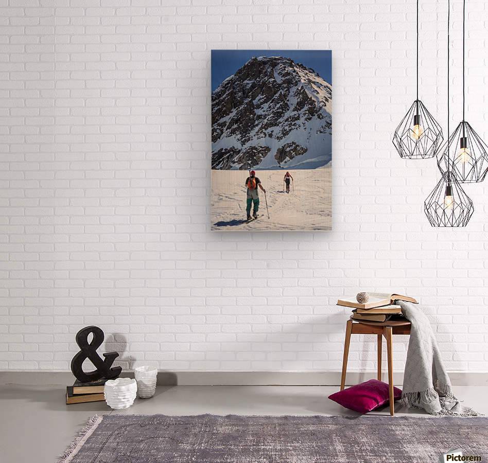 A couple telemark skiing on the Ruth Glacier - Powderaddicts