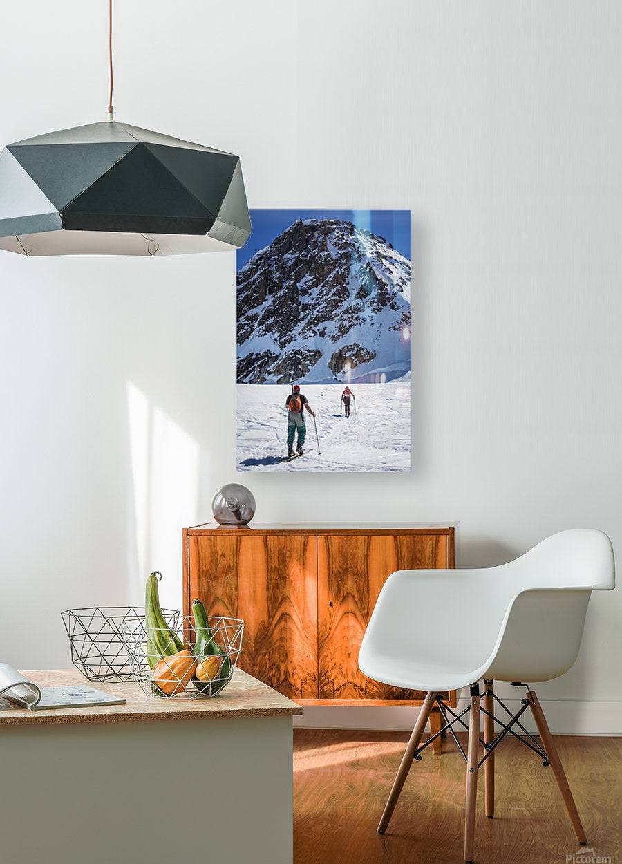 A couple telemark skiing on the Ruth Glacier - Powderaddicts