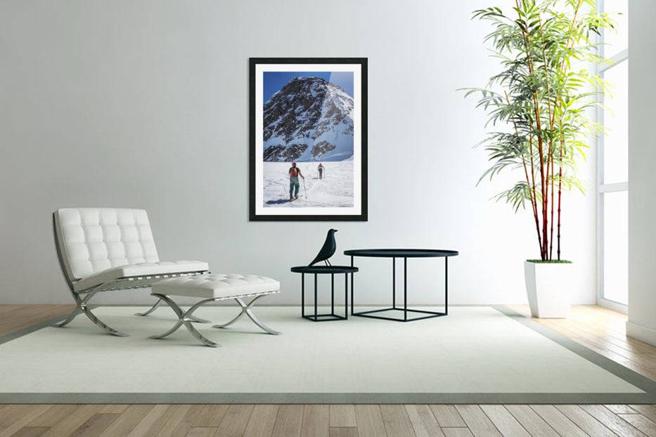 A couple telemark skiing on the Ruth Glacier - Powderaddicts