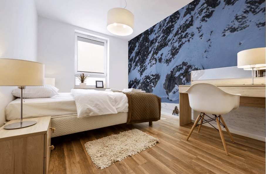 A couple telemark skiing on the Ruth Glacier - Powderaddicts