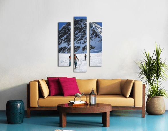 A couple telemark skiing on the Ruth Glacier - Powderaddicts