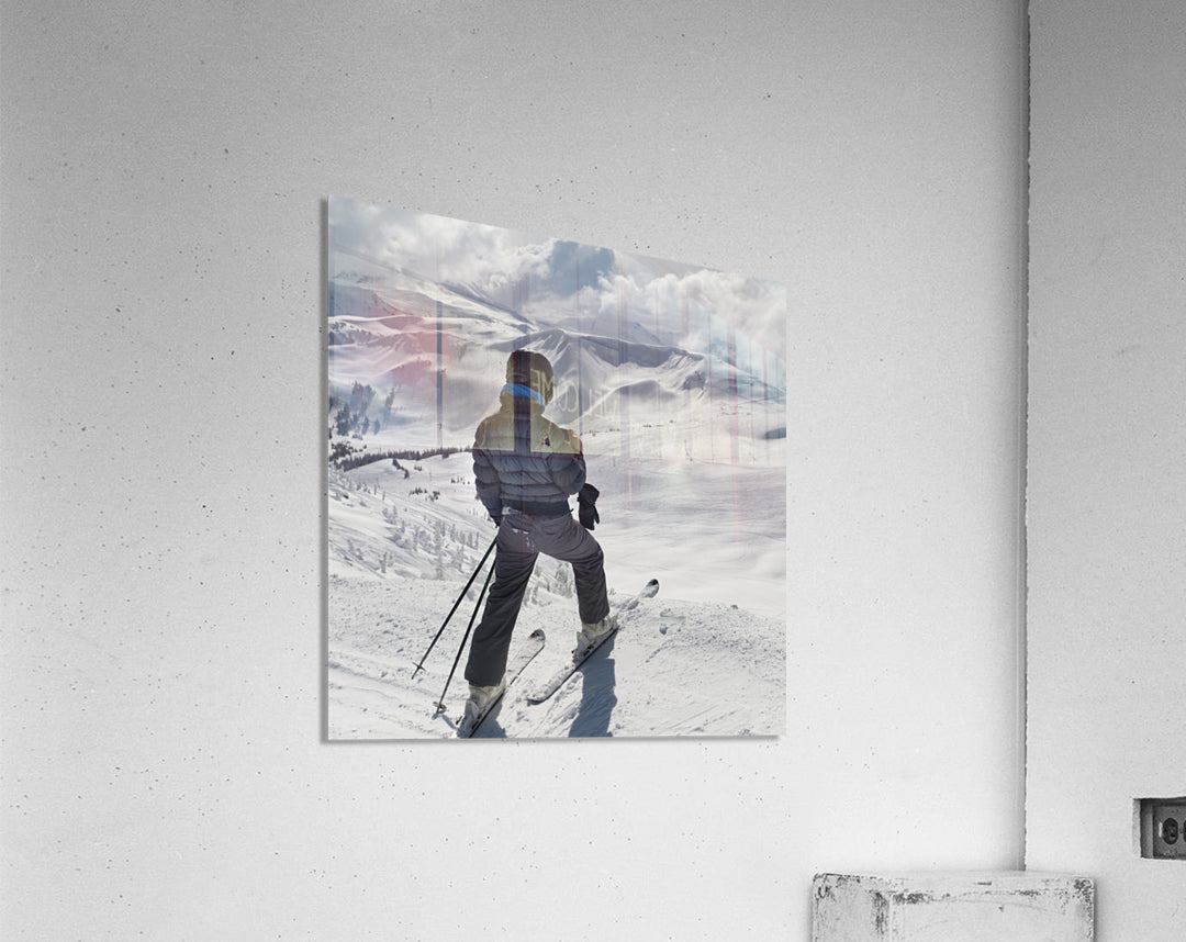 A Skier Pauses On The Trail To Look Out Over The Mountains; Whistler, British Columbia, Canada - Powderaddicts