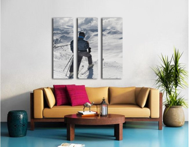 A Skier Pauses On The Trail To Look Out Over The Mountains; Whistler, British Columbia, Canada - Powderaddicts