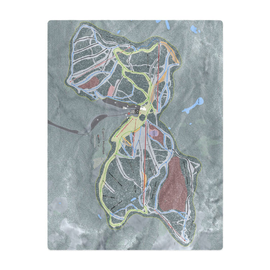 Cypress Mountain, British Columbia Ski Resort Map Printed Beach Towel - Powderaddicts