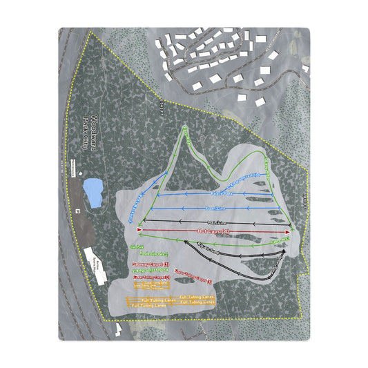 Woodward Park City, Utah Ski Resort Map Printed Beach Towel - Powderaddicts