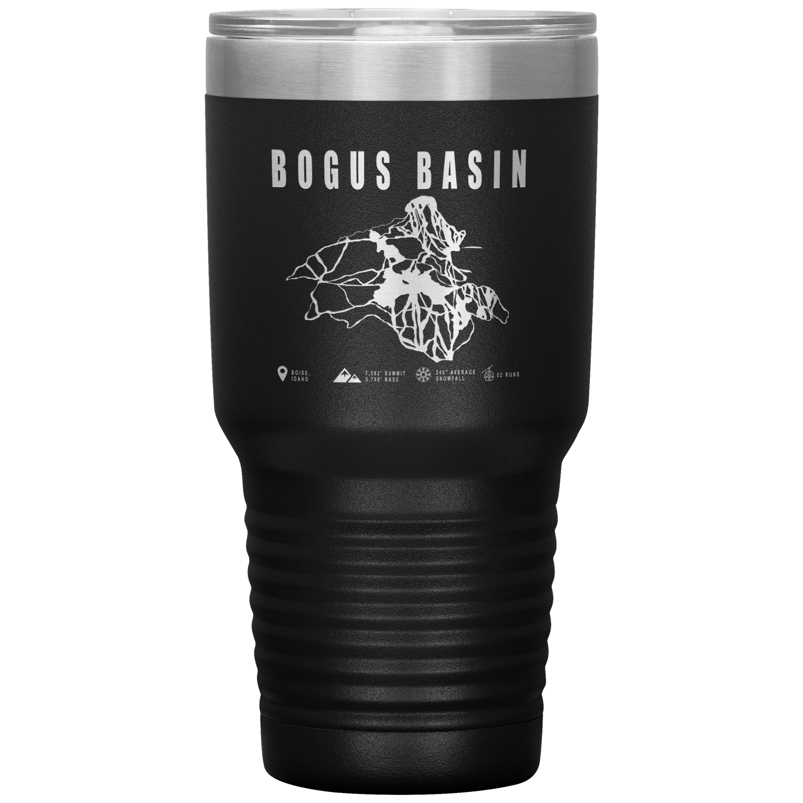 Bogus Basin Idaho Ski Trail Map 30oz Tumbler - Powderaddicts