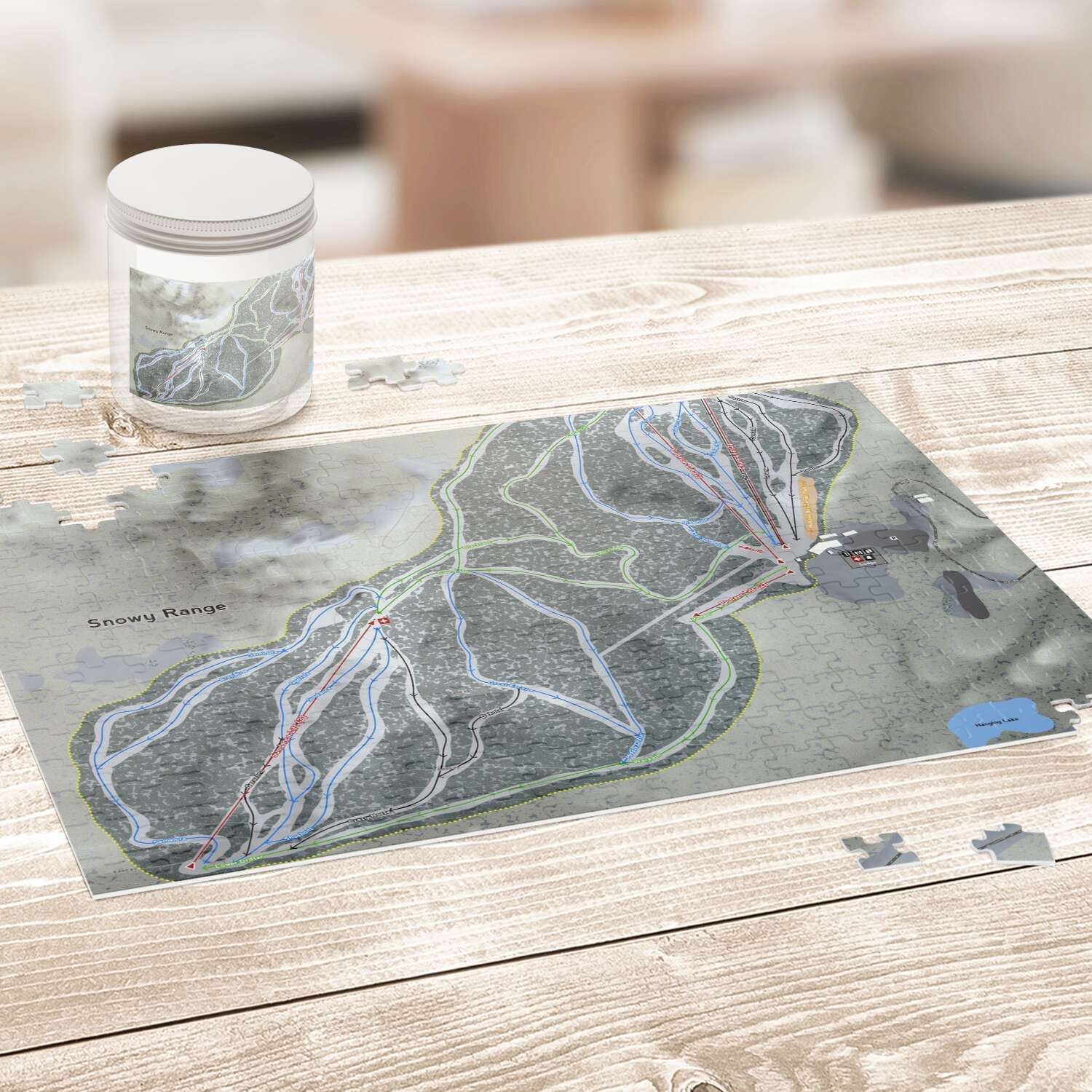 Snowy Range Wyoming Ski Trail Map Puzzle - Powderaddicts