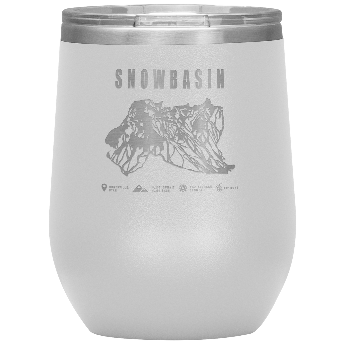 Snowbasin, Utah Ski Resort Wine 12oz Tumbler - Powderaddicts