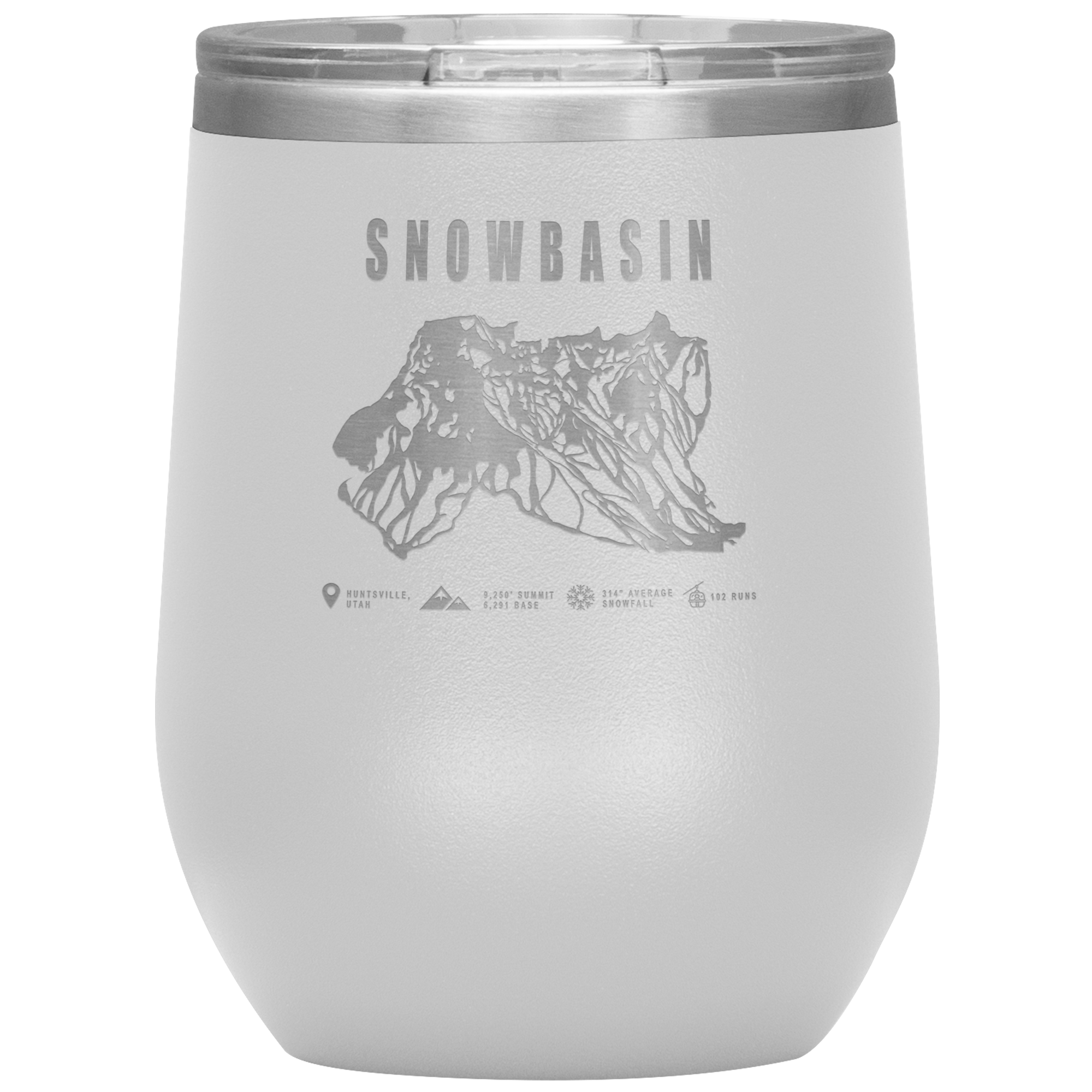 Snowbasin, Utah Ski Resort Wine 12oz Tumbler - Powderaddicts