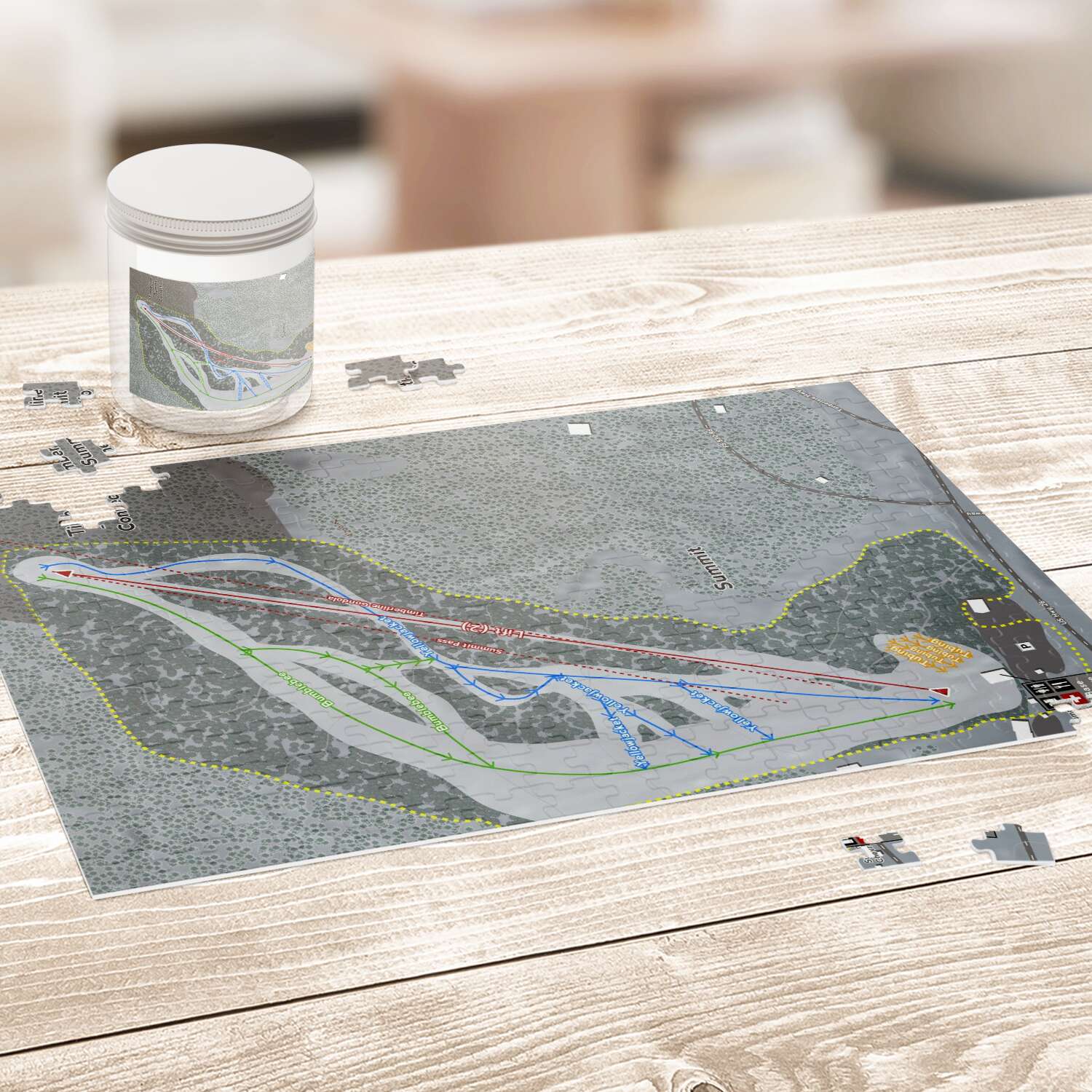 Summit, Oregon Ski Trail Map Puzzle - Powderaddicts