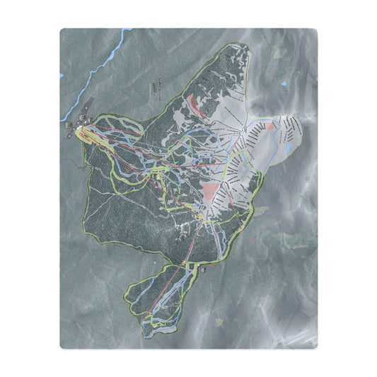 Lake Louise, Alberta Ski Resort Map Printed Beach Towel - Powderaddicts