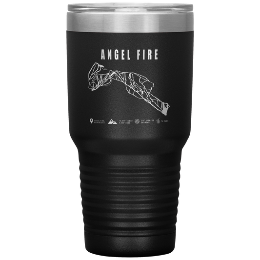 Angel Fire, New Mexico Ski Trail Map 30oz Tumbler - Powderaddicts