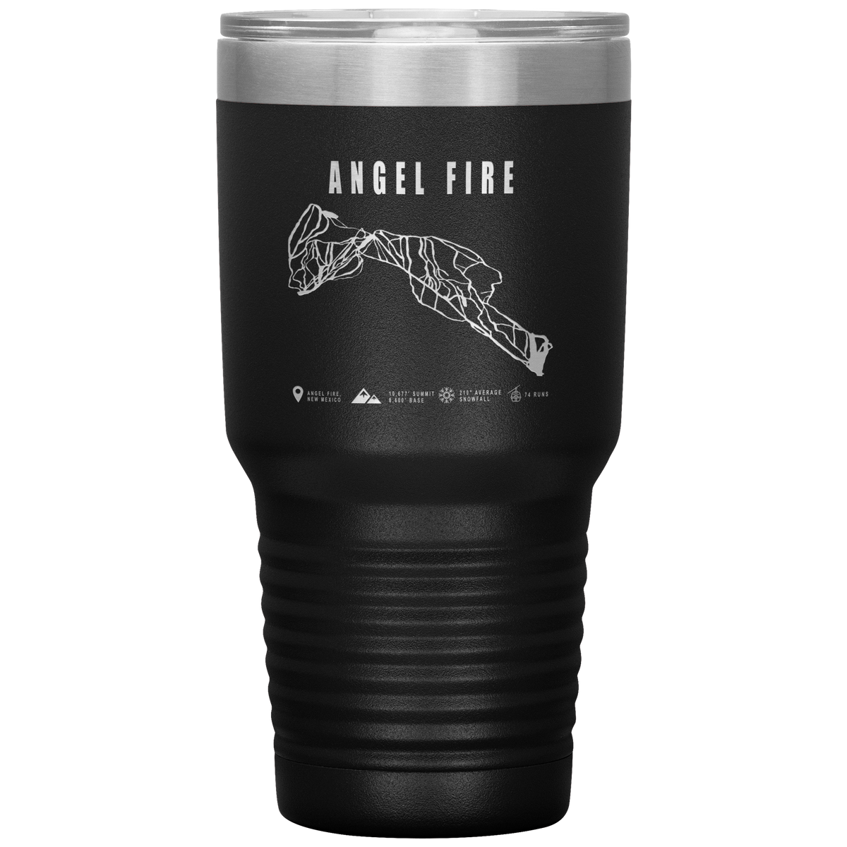 Angel Fire, New Mexico Ski Trail Map 30oz Tumbler - Powderaddicts