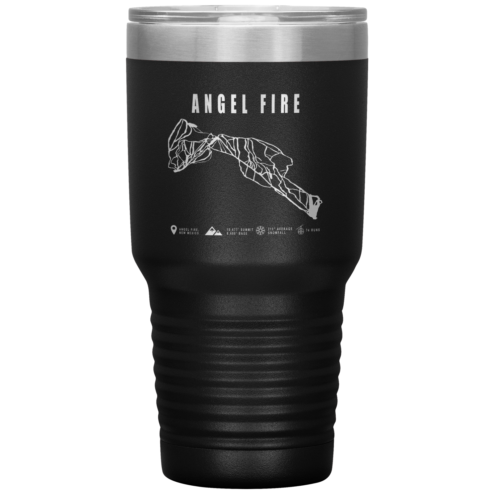 Angel Fire, New Mexico Ski Trail Map 30oz Tumbler - Powderaddicts