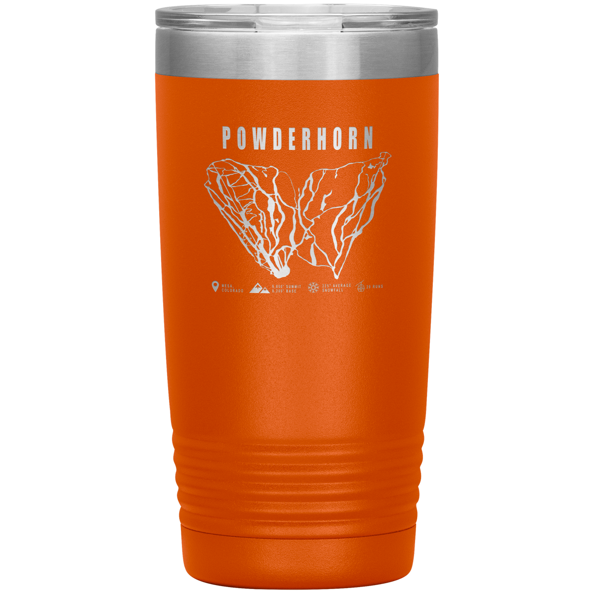 Powderhorn Colorado Ski Trail Map 20oz Tumbler - Powderaddicts