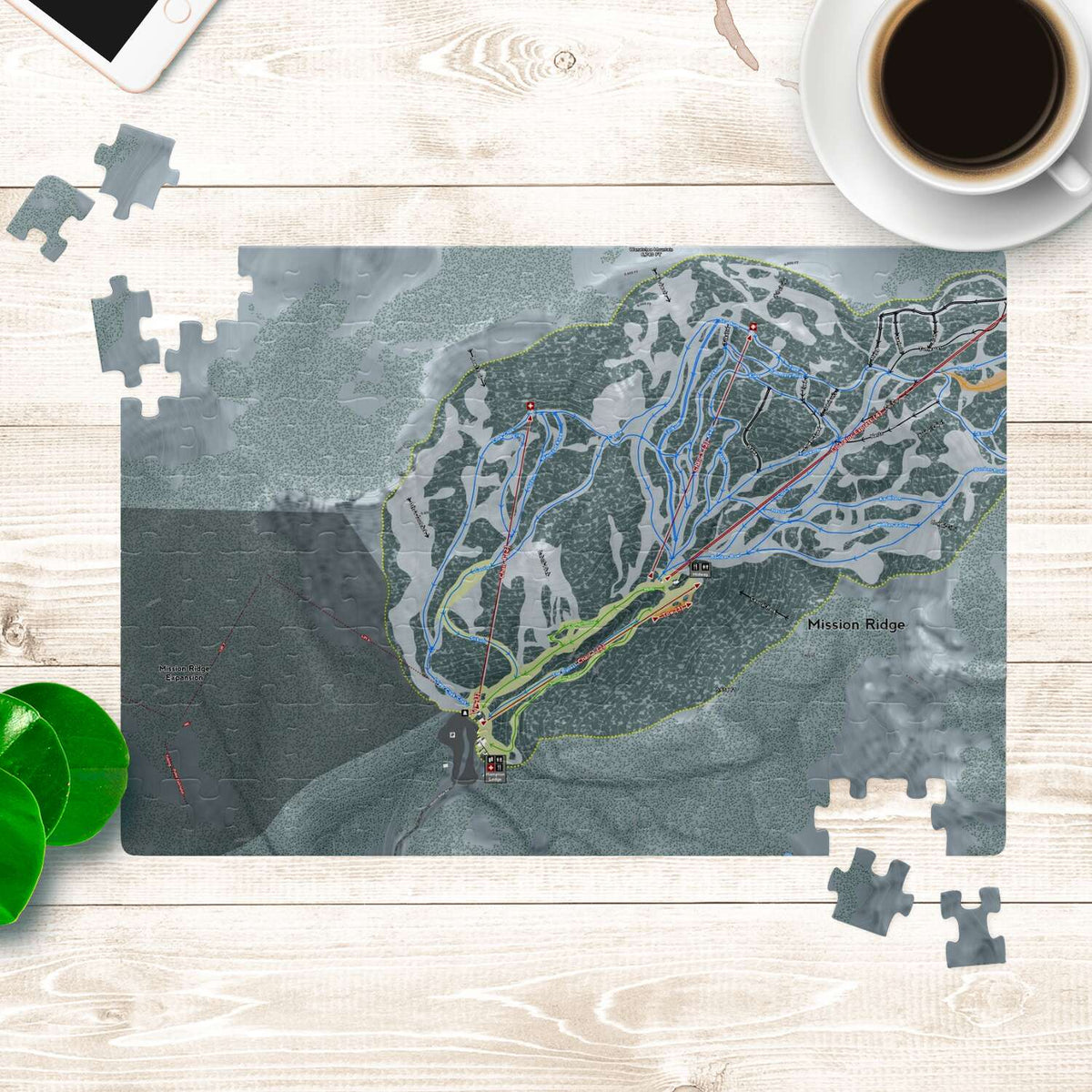 Mission Ridge Washington Ski Map Resort Puzzle - Powderaddicts
