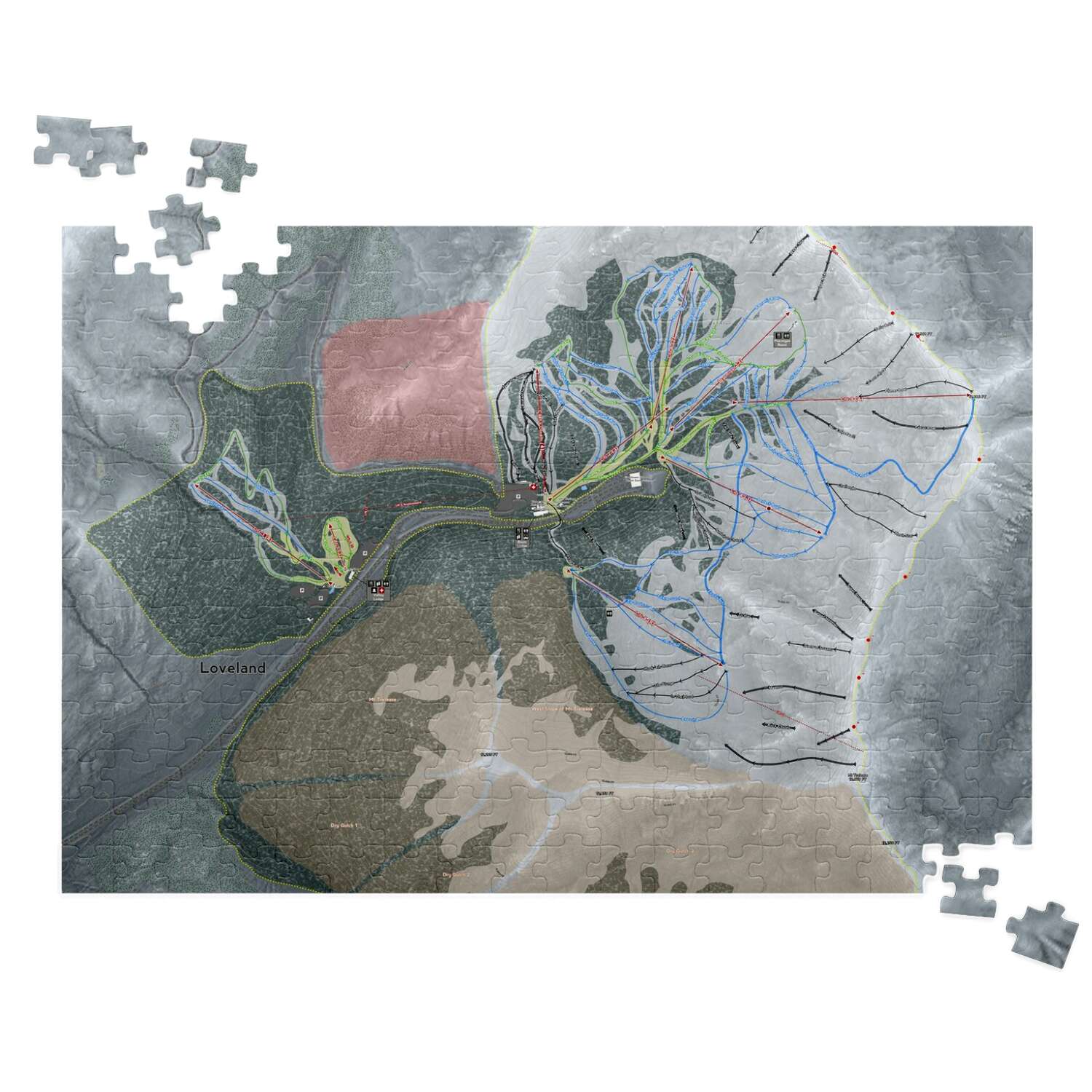 Loveland, Colorado Ski Trail Map Puzzles - Powderaddicts
