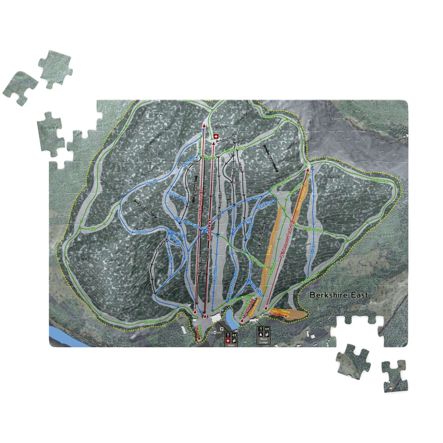 Berkshire East Massachusetts Ski Trail Map Puzzle - Powderaddicts