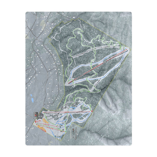 Nordic Valley, Utah Ski Resort Map Printed Beach Towel - Powderaddicts