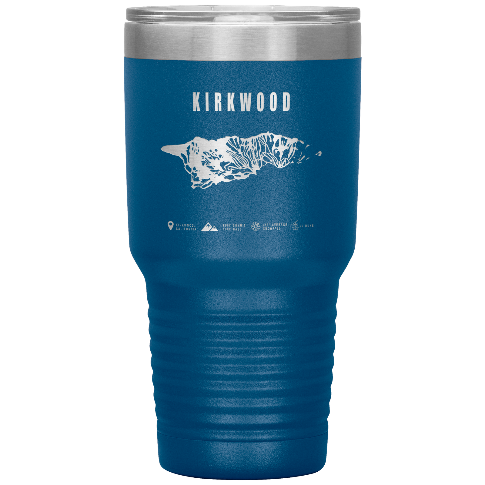 Kirkwood, California Ski Trail Map 30oz Tumbler - Powderaddicts