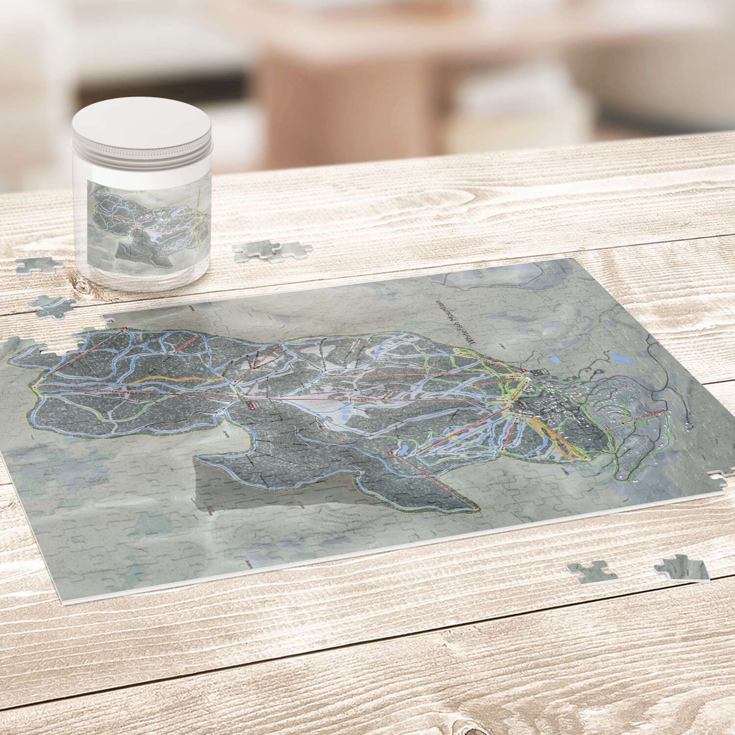 Whitefish, Montana Ski Trail Map Puzzle - Powderaddicts