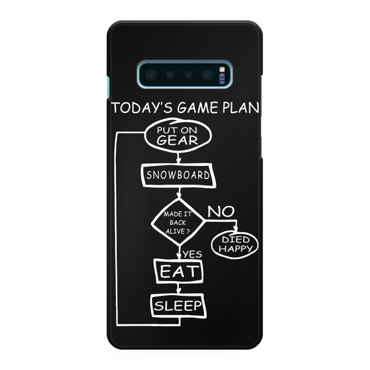 Today's Gameplan - Snowboarding Back Printed Black Hard Phone Case - Powderaddicts